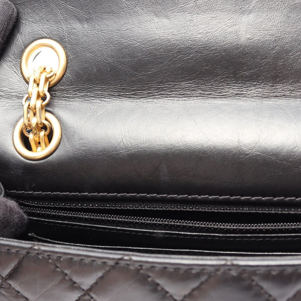 Chanel Shoulder Bag 2.55 Mini Quilted Black Calfskin Chain — view 7