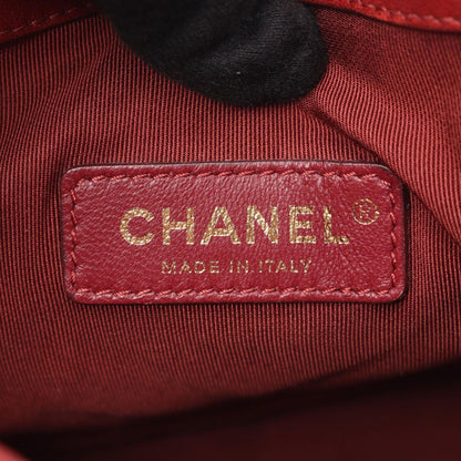 Chanel Shoulder Bag Chevron V-Stitch Drawstring Wine Red Leather — view 4