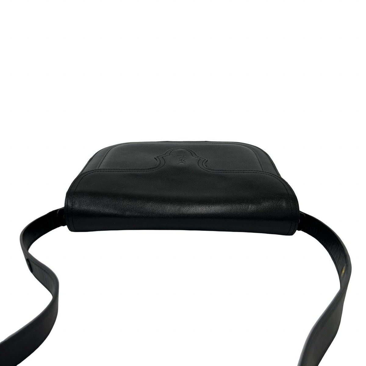 Saint Laurent Vintage YSL Logo Leather Shoulder Bag Semi Black — view 4
