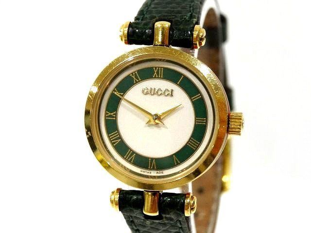 Gucci Watch Antique Quartz Round Dial Sherry Line Leather