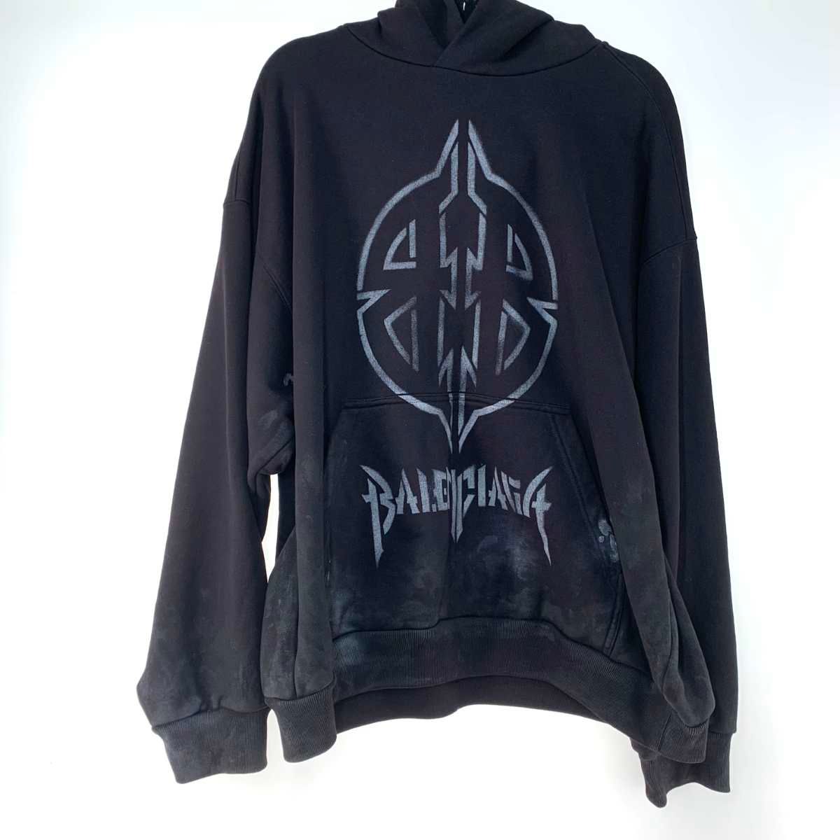 Balenciaga Hoodie L Metal BB Stencil Black