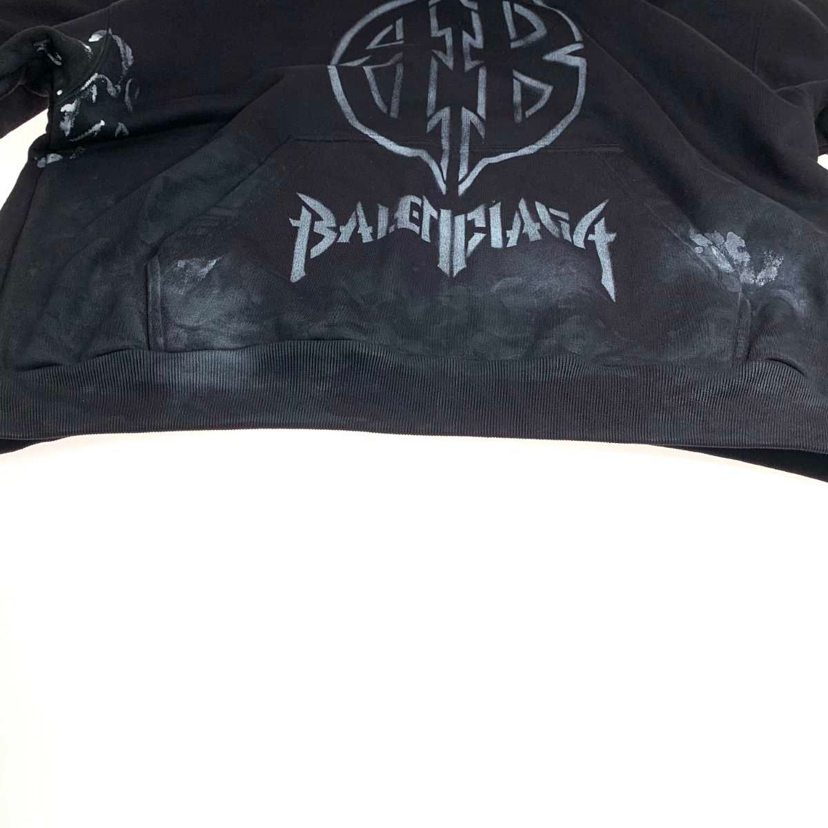 Balenciaga Hoodie L Metal BB Stencil Black — view 4
