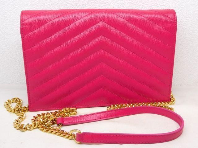Saint Laurent YSL Cassandra Chain Wallet Pink Gold Shoulder Bag — view 2