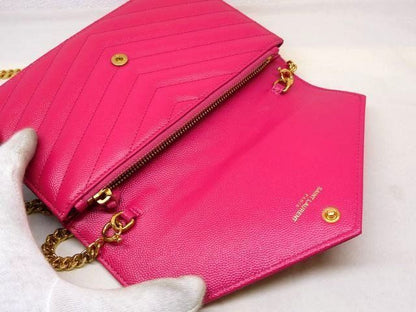 Saint Laurent YSL Cassandra Chain Wallet Pink Gold Shoulder Bag — view 3