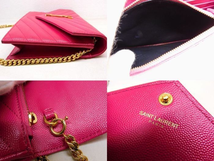 Saint Laurent YSL Cassandra Chain Wallet Pink Gold Shoulder Bag — view 5
