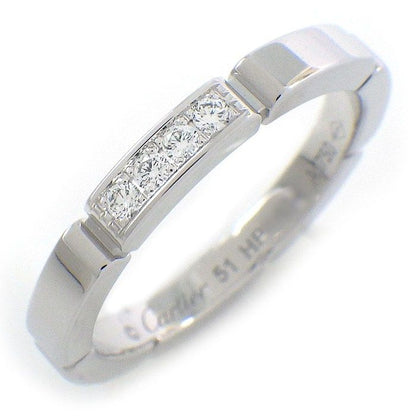 Cartier Ring Maillon Panthere Wedding Band Diamond Total 18K White Gold