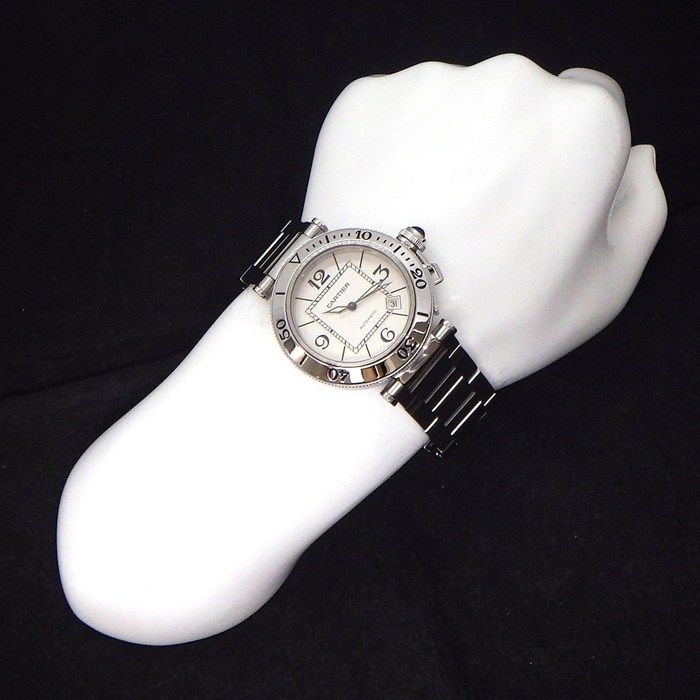 Cartier Watch Pasha Seatimer White Dial Date Luminous Hands SS Automatic — view 8