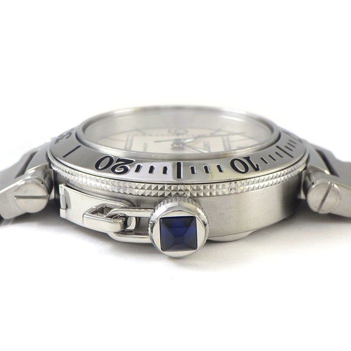 Cartier Watch Pasha Seatimer White Dial Date Luminous Hands SS Automatic — view 2