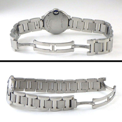 Cartier Watch Baron Blue SM 11 Points Diamond Index Silver Guilloche Dial SS — view 3