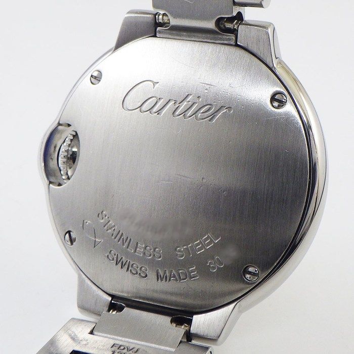 Cartier Watch Baron Blue SM 11 Points Diamond Index Silver Guilloche Dial SS — view 4