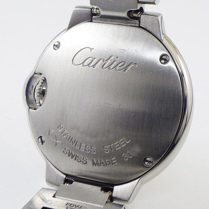 Cartier Watch Baron Blue SM 11 Points Diamond Index Silver Guilloche Dial SS — view 4
