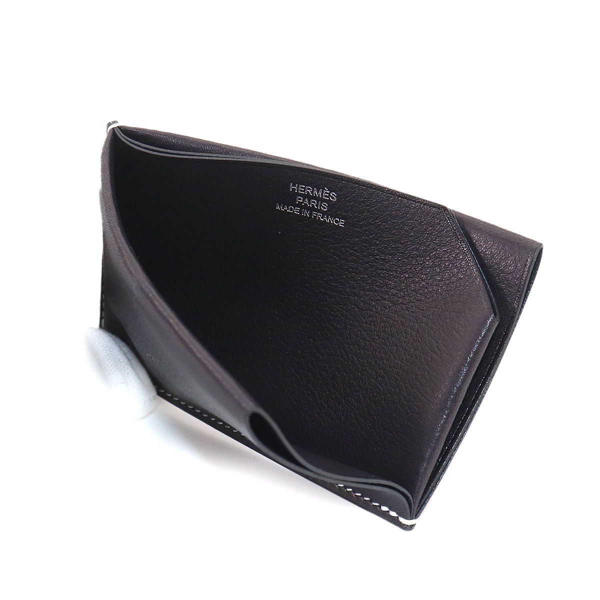 Hermes Sellier Card Case Business Holder Bague Rain Blue Indigo Sellier — view 6