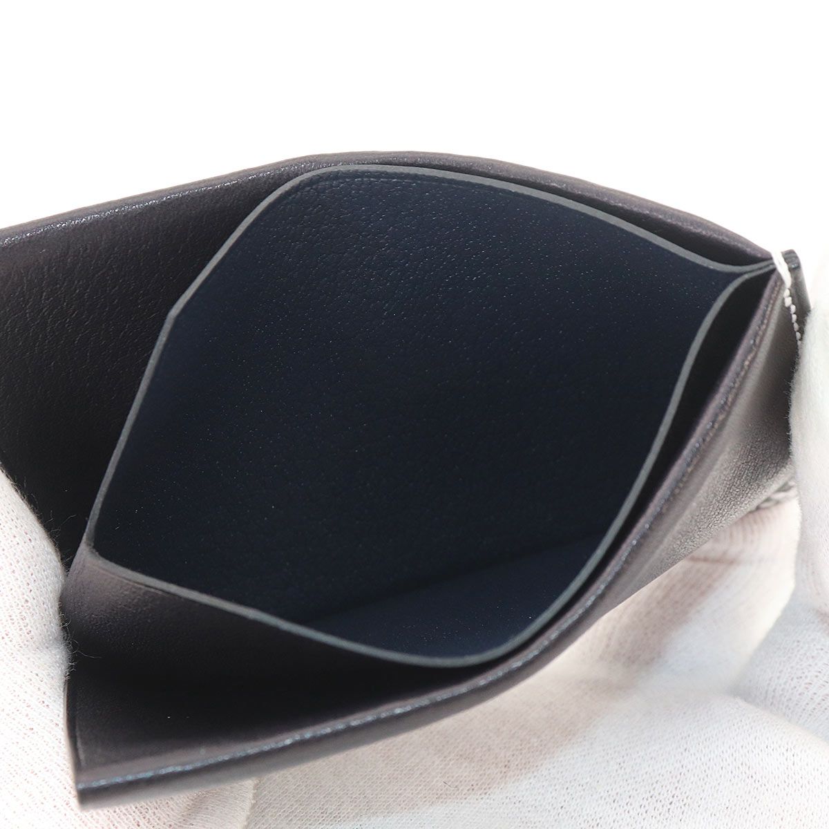 Hermes Sellier Card Case Business Holder Bague Rain Blue Indigo Sellier — view 7