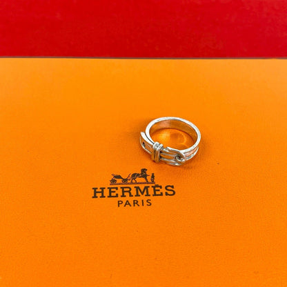 Hermes Vintage Ceinture Ring 925 Sterling Silver