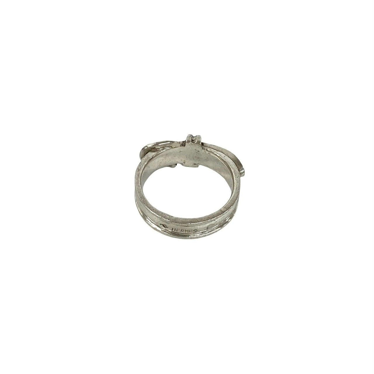 Hermes Vintage Ceinture Ring 925 Sterling Silver — view 6