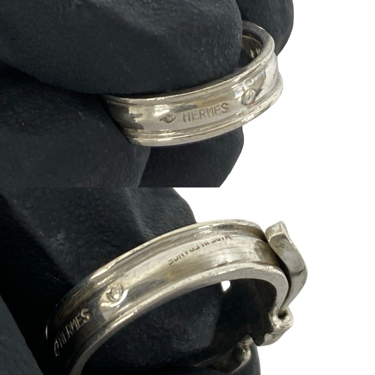 Hermes Vintage Ceinture Ring 925 Sterling Silver — view 3