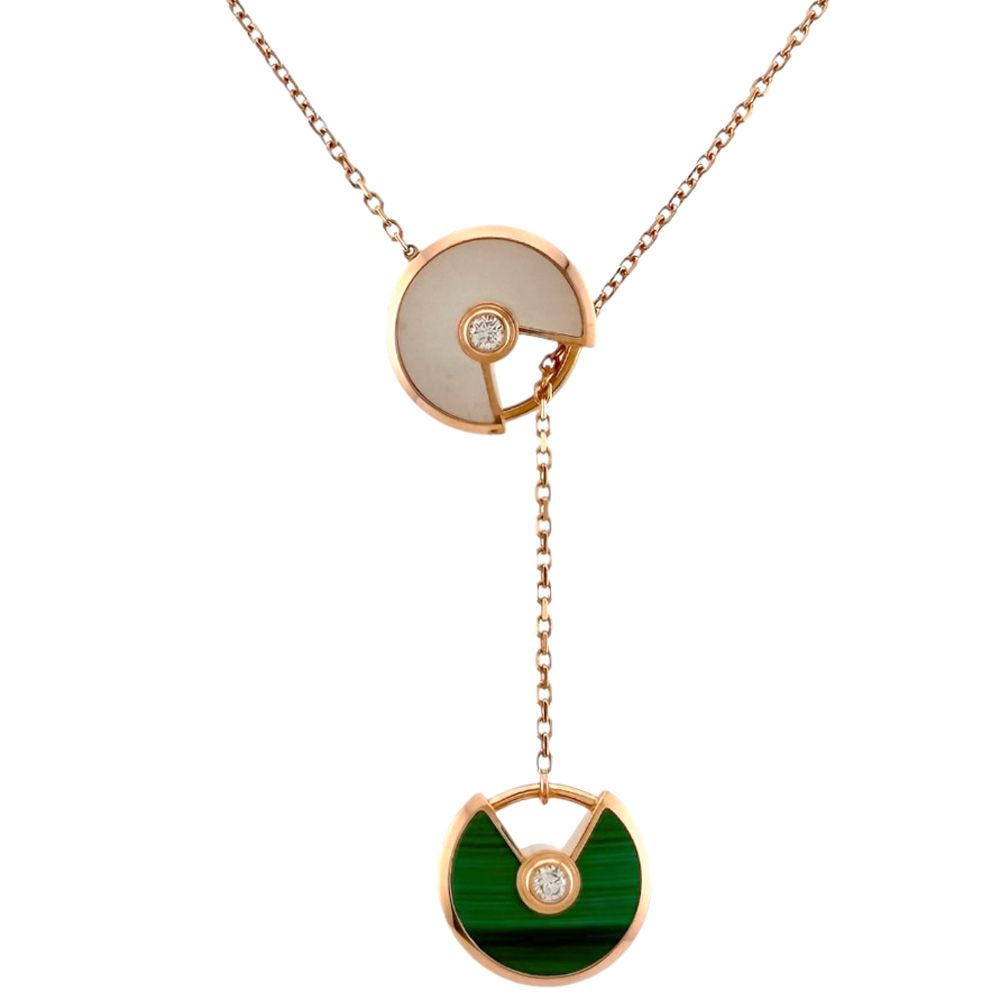 Cartier Amulet Necklace 18K Gold Mother of Pearl
