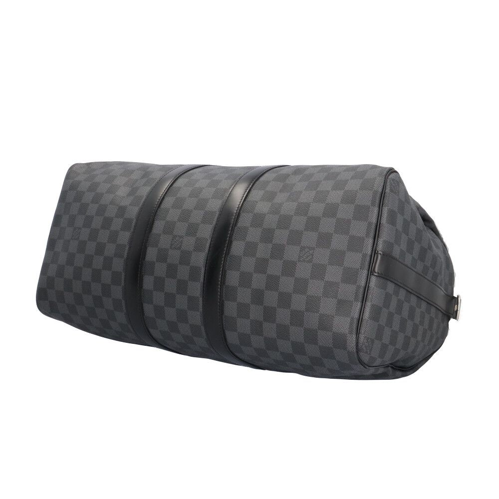 Louis Vuitton Keepall Bandouliere 45 Damier Graphite Boston Bag Canvas Black — view 6