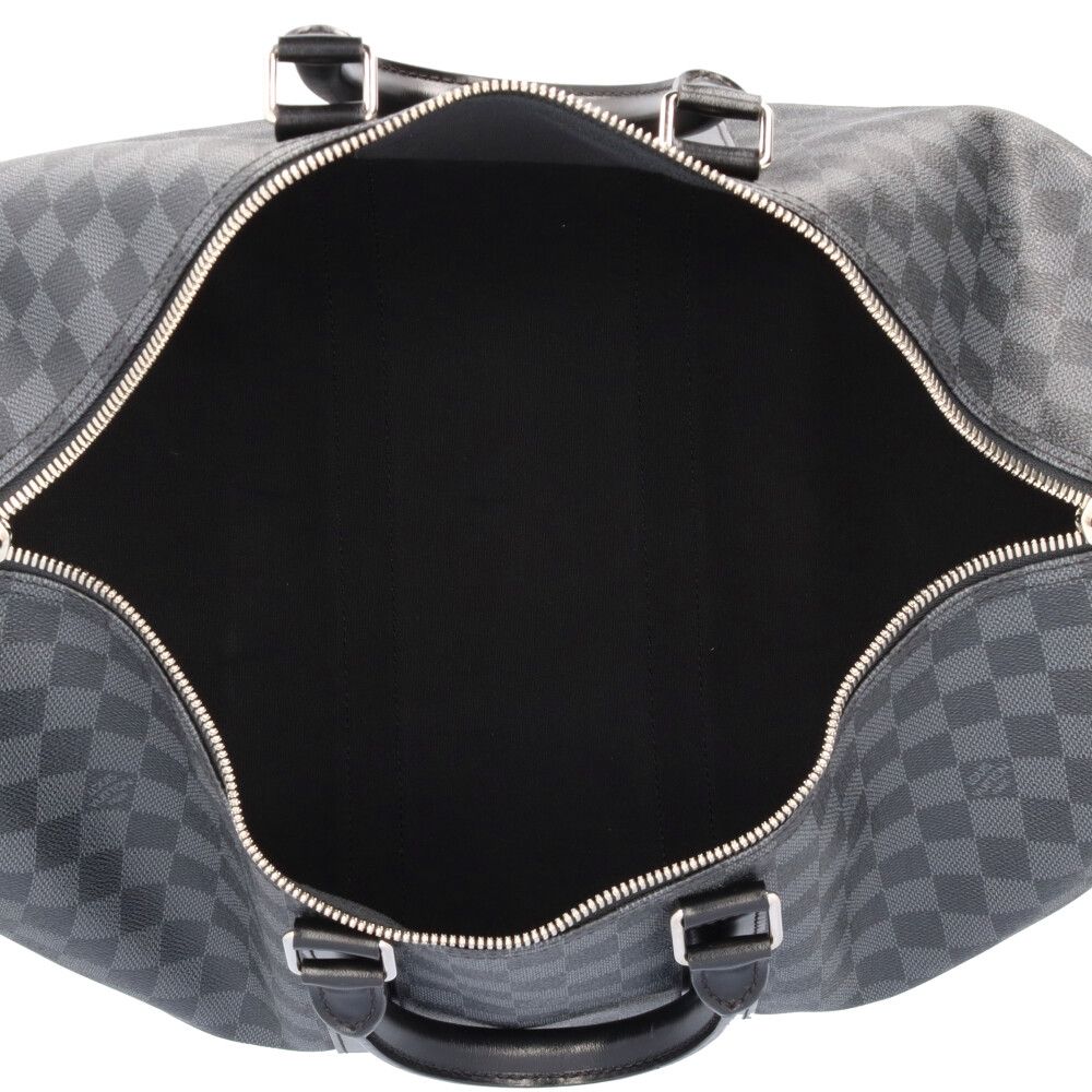 Louis Vuitton Keepall Bandouliere 45 Damier Graphite Boston Bag Canvas Black — view 7