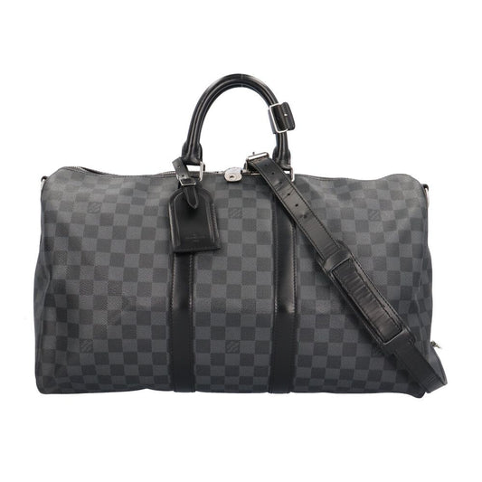 Louis Vuitton Keepall Bandouliere 45 Damier Graphite Boston Bag Canvas Black