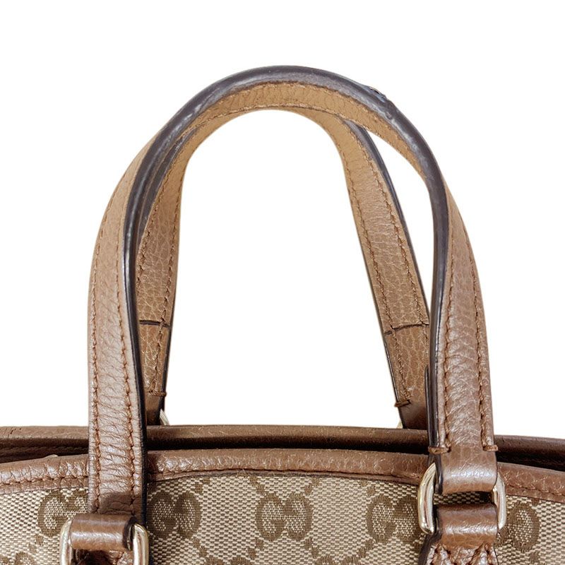 Gucci GG Canvas 2-Way Shoulder Bag Brown Beige Leather — view 8