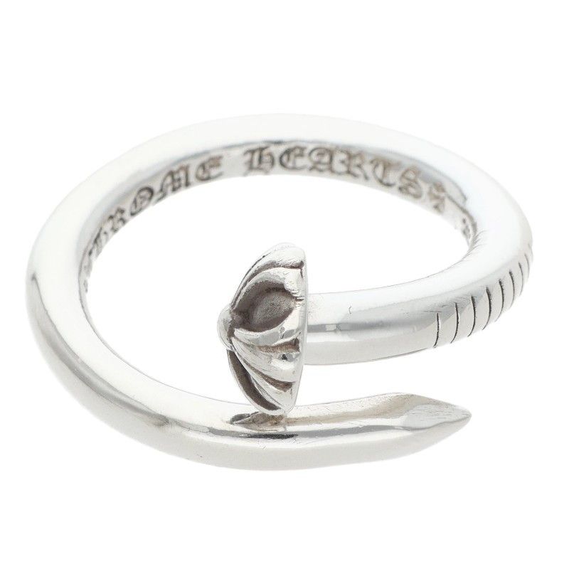 Chrome Hearts Nail Crsball Cross Ball Silver Ring