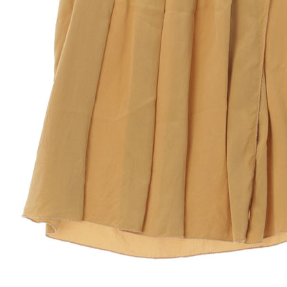 Prada Vintage Silk Pleated Wrap Skirt Beige Brown 40 — view 5