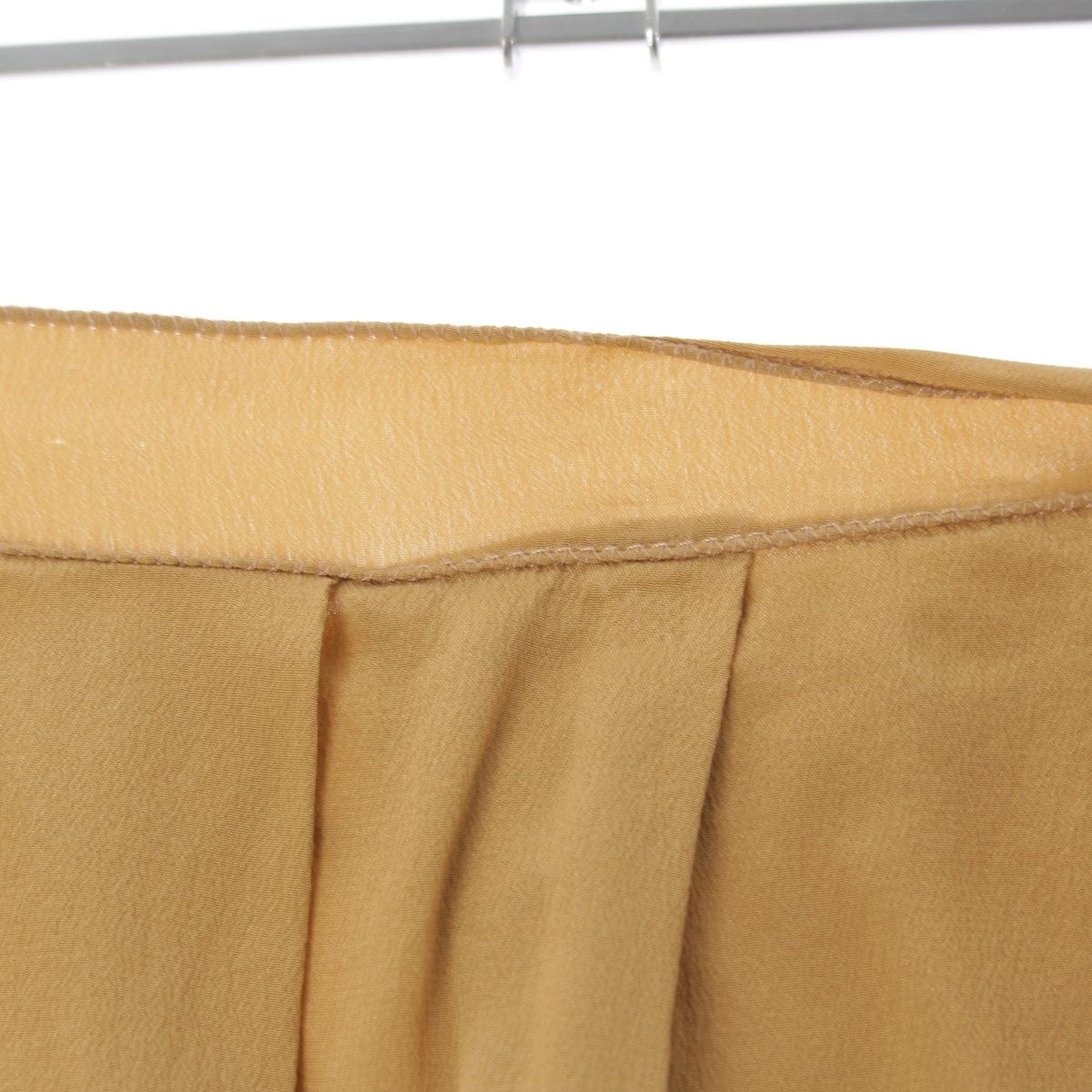 Prada Vintage Silk Pleated Wrap Skirt Beige Brown 40 — view 3