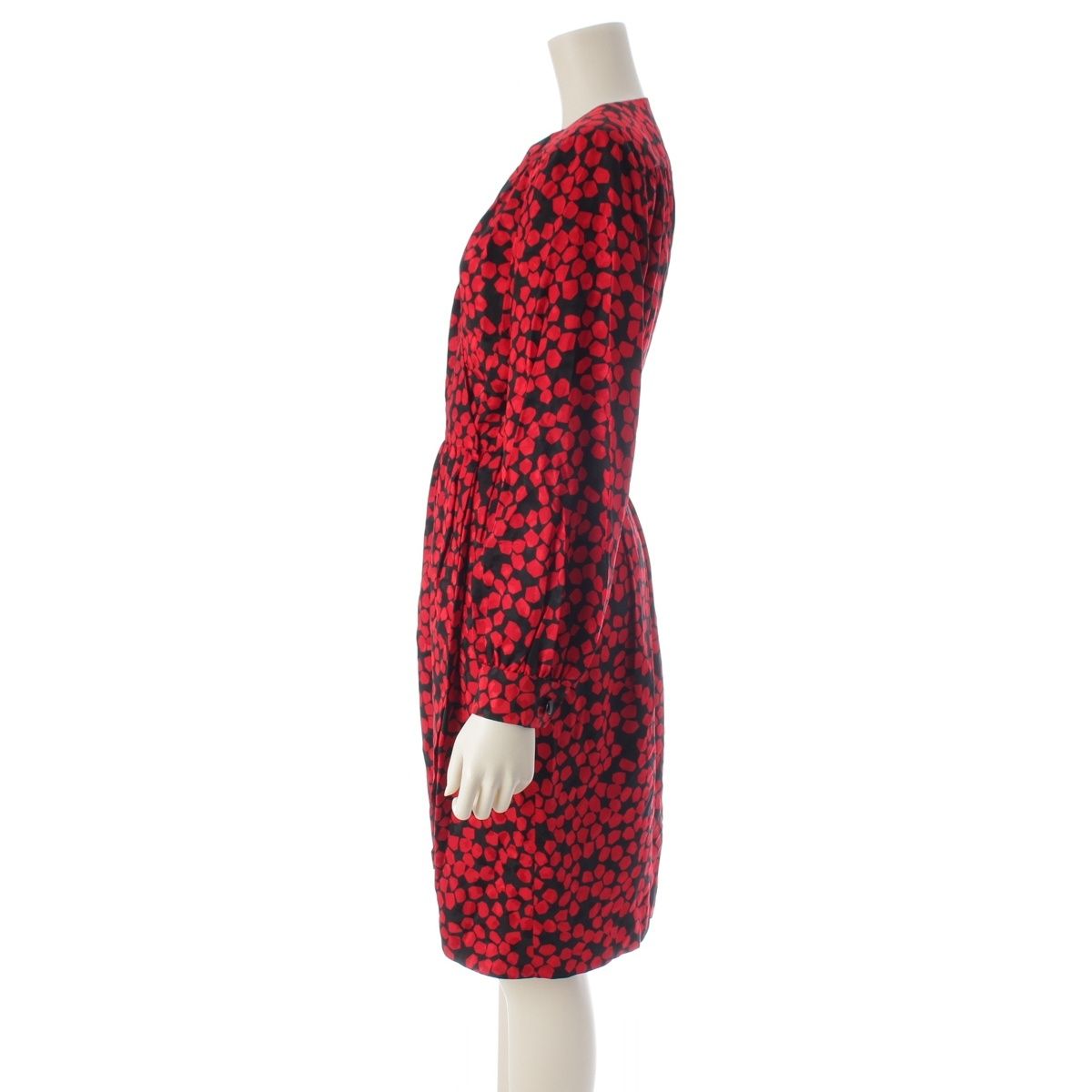 Saint Laurent Vintage Silk Dress Red Black — view 3