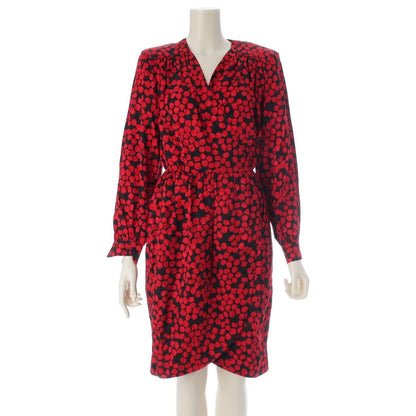Saint Laurent Vintage Silk Dress Red Black