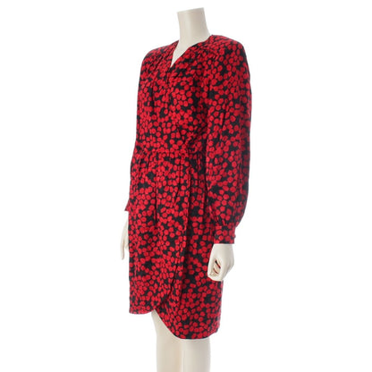 Saint Laurent Vintage Silk Dress Red Black — view 2