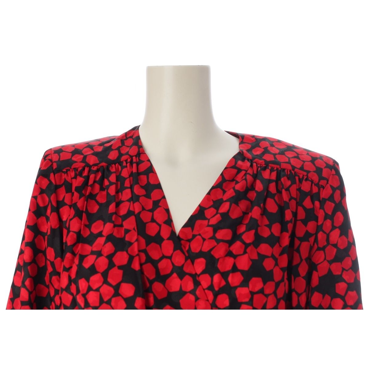 Saint Laurent Vintage Silk Dress Red Black — view 5