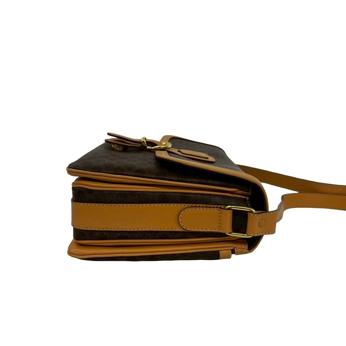 Celine Vintage Macadam Blason Triomphe Pattern Leather Shoulder Bag Pochette — view 6