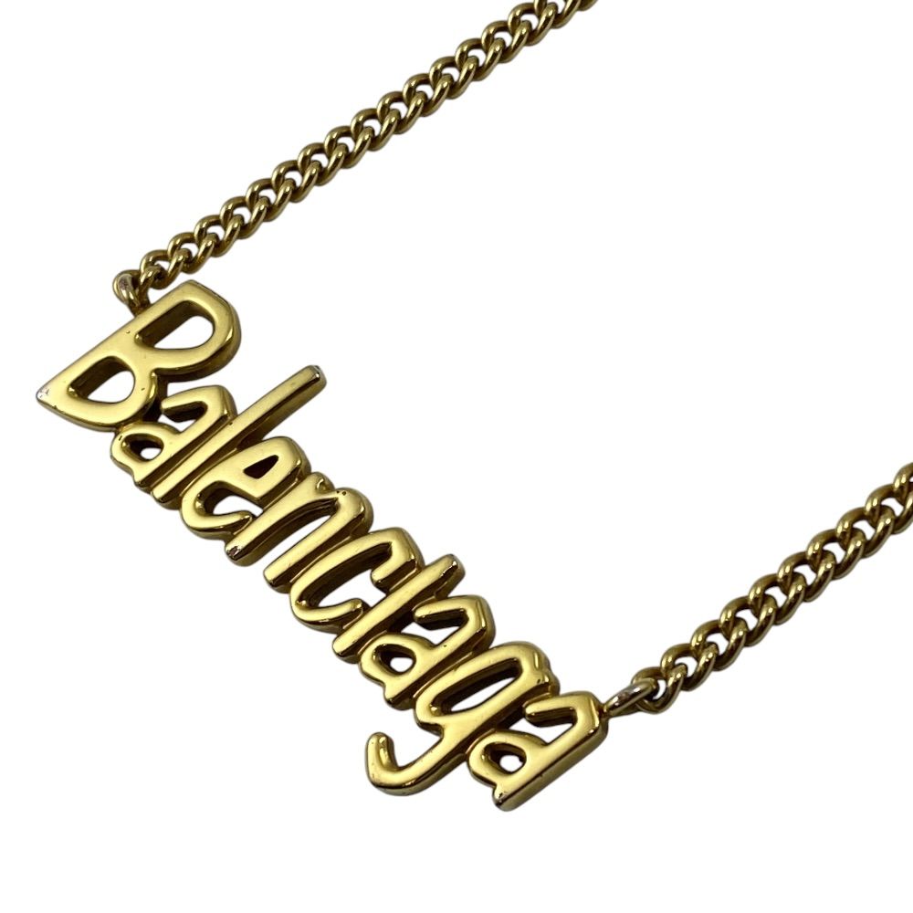 Balenciaga Typo Logo Pendant Metal Gold Daily Practical — view 4