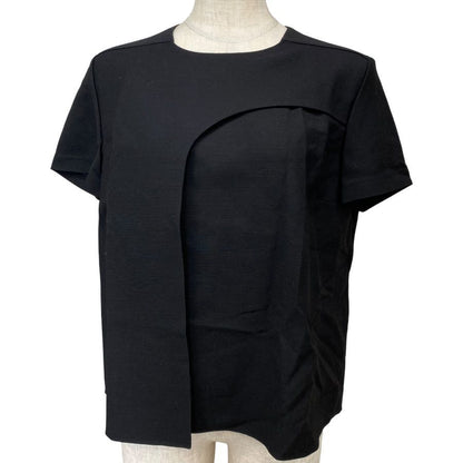 Hermes Short Sleeve Top Shirt Top Silk Wool Black High Quality Daily Practical