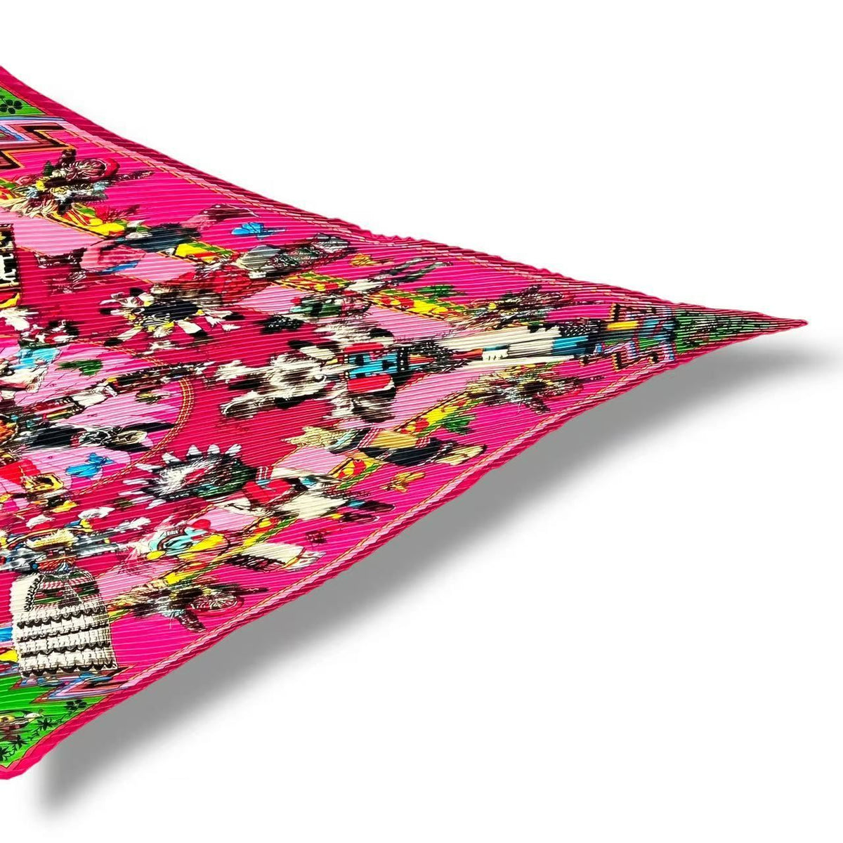 Hermes Scarf Pleats Silk Kachinas Pink — view 5