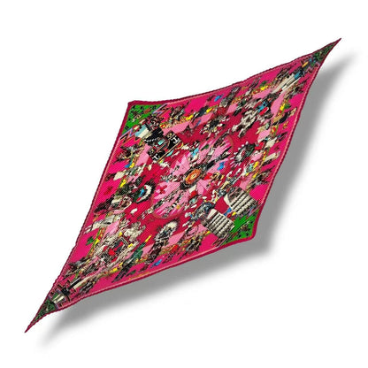 Hermes Scarf Pleats Silk Kachinas Pink — view 2