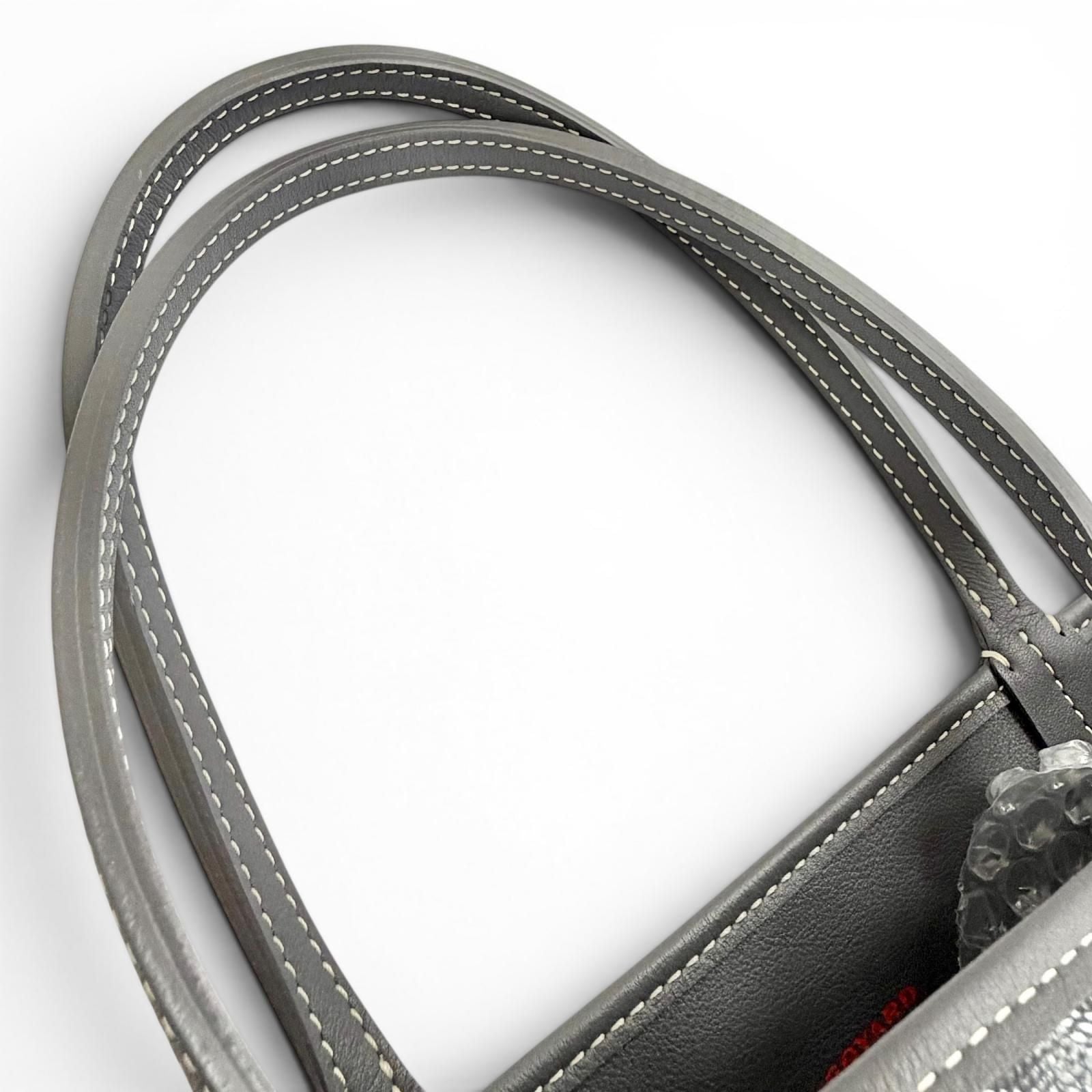 Goyard Anjou PM Tote Bag in Canvas Leather Gray French — view 8