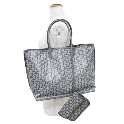 Goyard Anjou PM Tote Bag in Canvas Leather Gray French — view 3
