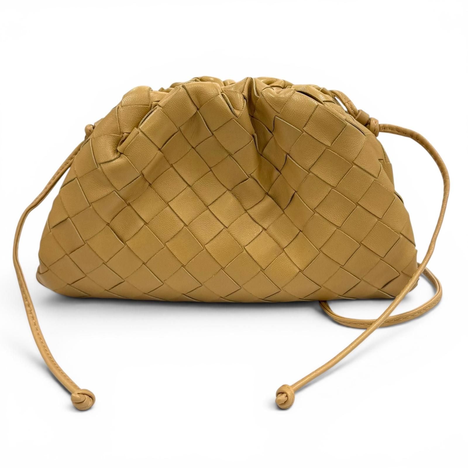 Bottega Veneta Mini the Pouch Leather Shoulder Bag Beige