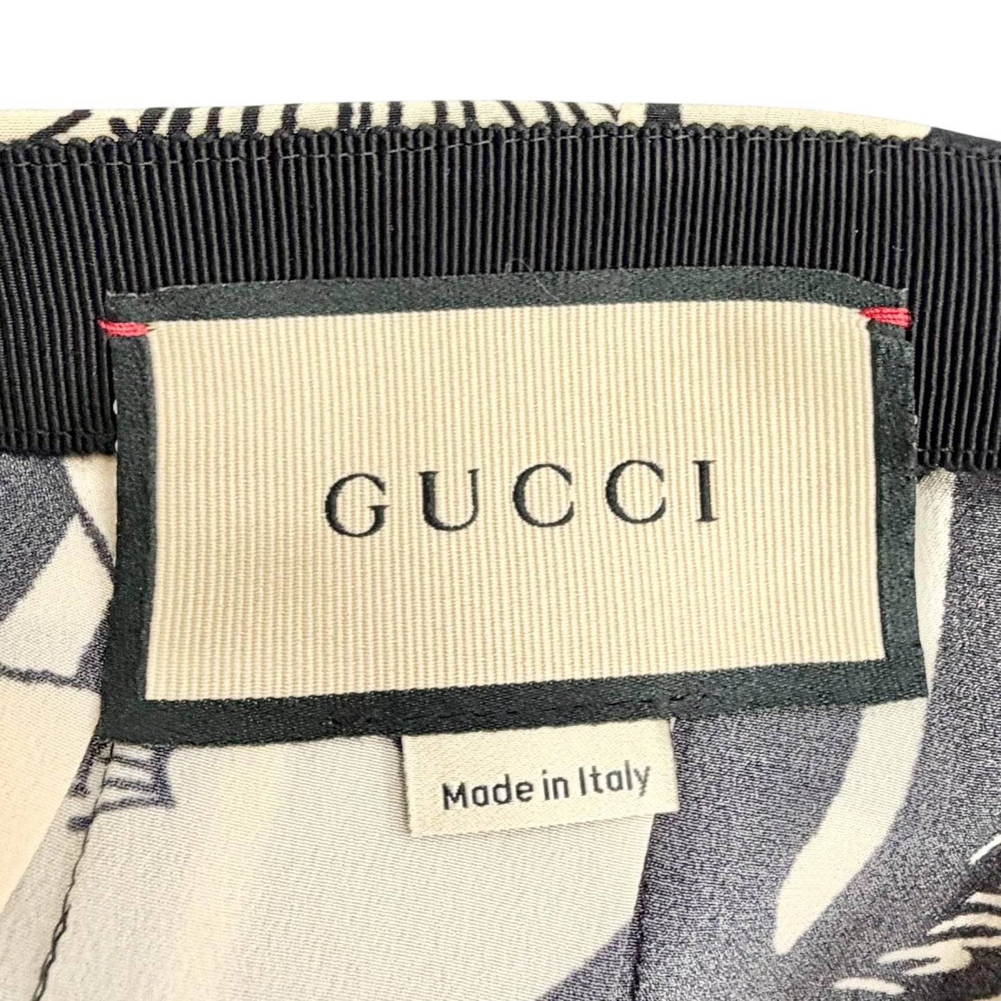 Gucci 100% Silk Poppy Flower All Over Pattern Long Pleated Skirt Beige Black 38 — view 7