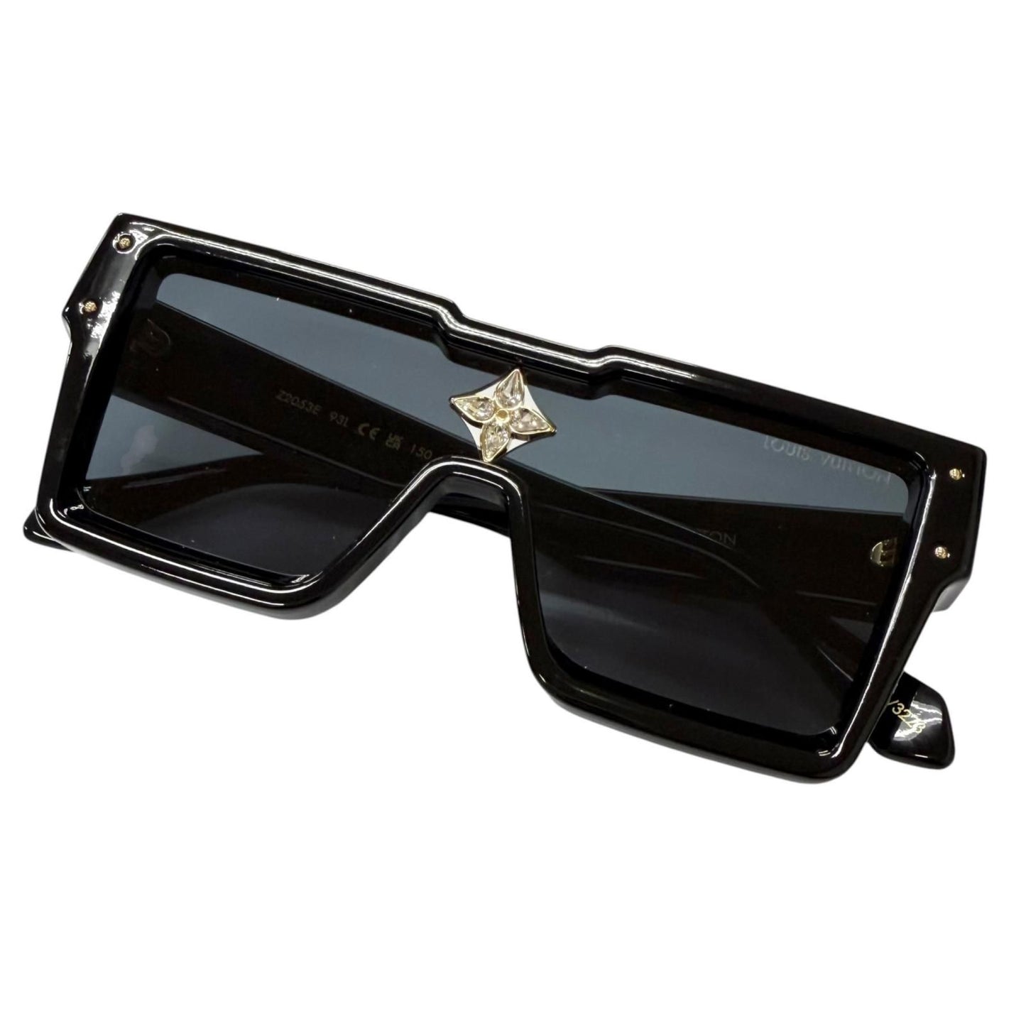 Louis Vuitton Cyclone S Square Sunglasses Black Blue Lens 150 Eyewear