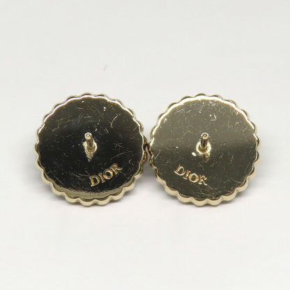Dior Petit CD Baroque Stud Earrings Metal Resin Pearl Black Gold 1 Pair — view 5