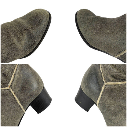 Chanel Accent CC Logo Shearling Long Boots Knee Length Gray 37c — view 8