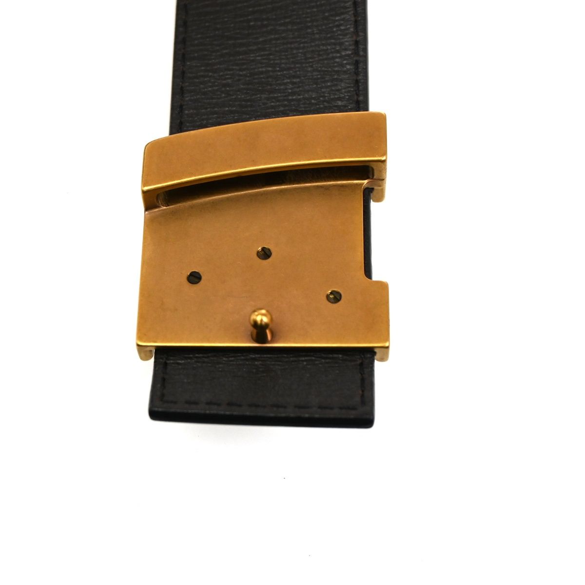 Louis Vuitton Belt Ceinture LV Initial 80 Brown Gold Leather — view 7
