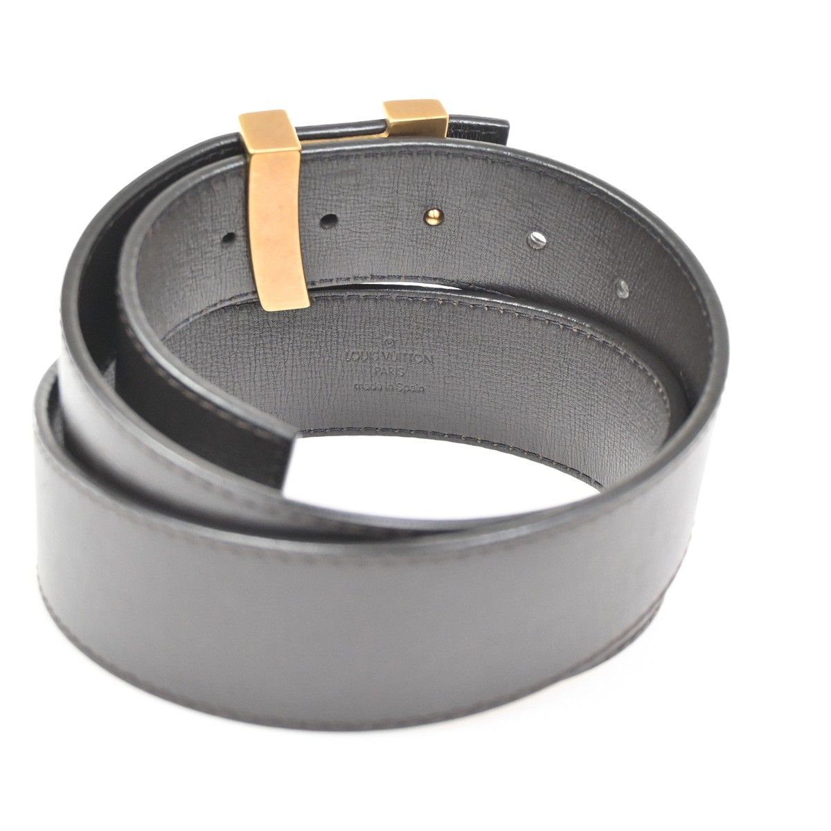 Louis Vuitton Belt Ceinture LV Initial 80 Brown Gold Leather — view 3