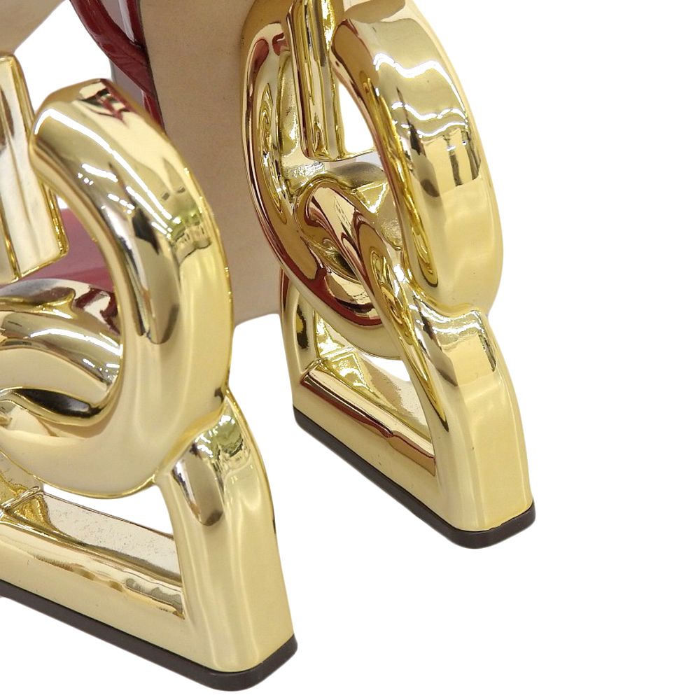 Dolce & Gabbana DG Logo Heels Patent Leather Sandals Almost — view 4