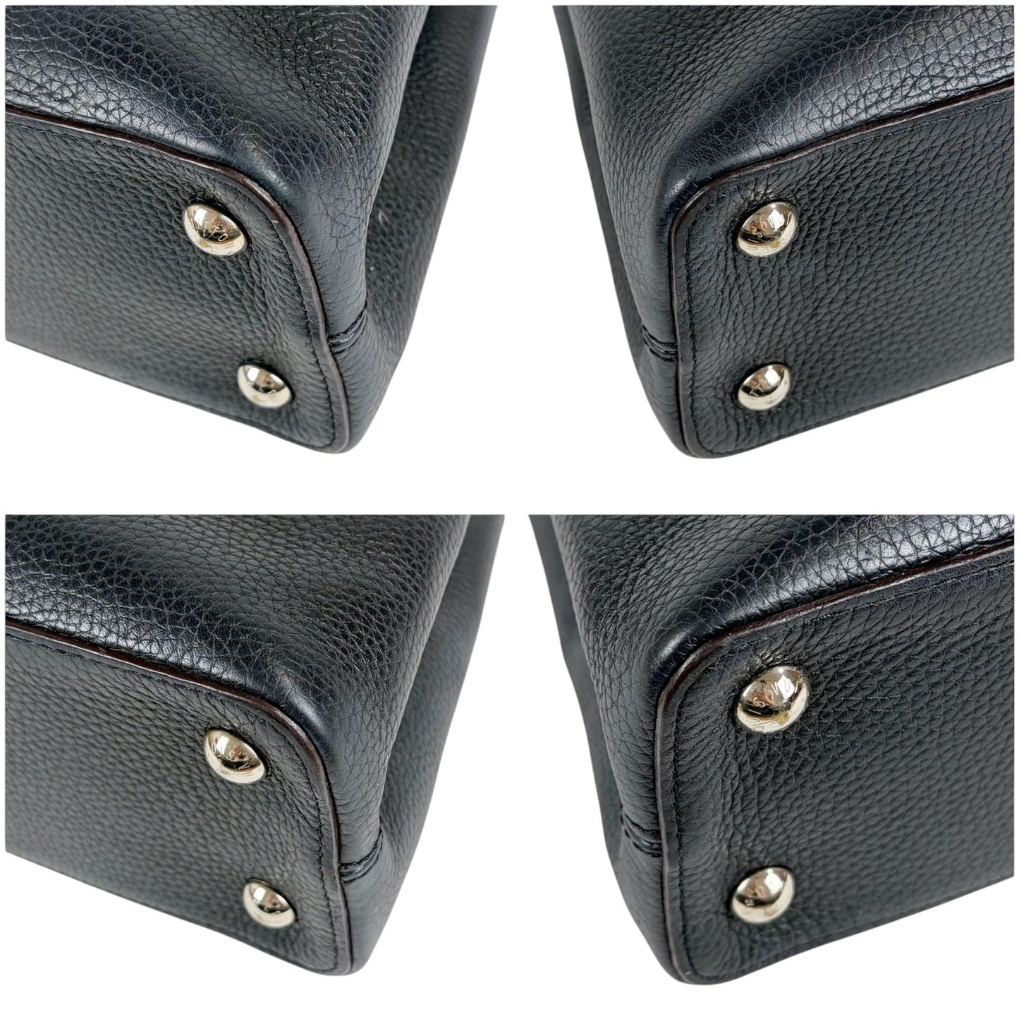 Louis Vuitton Capucines MM Handbag Top Handle Bag Black Noir Taurillon — view 6