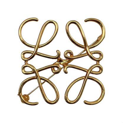 Loewe Brooch Anagram 111.25.020 Metal Logo Gold