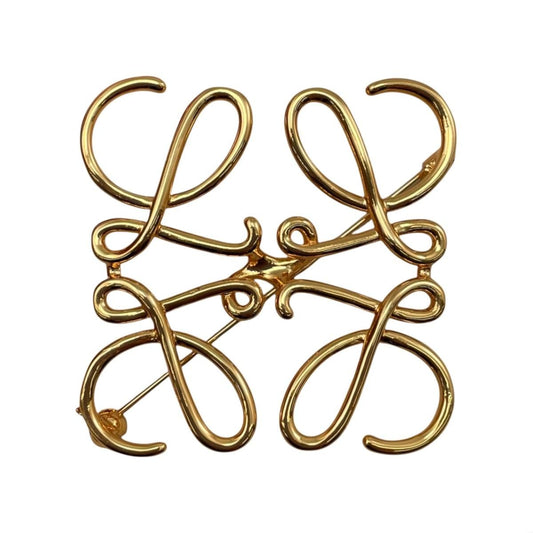 Loewe Brooch Anagram 111.25.020 Metal Logo Gold